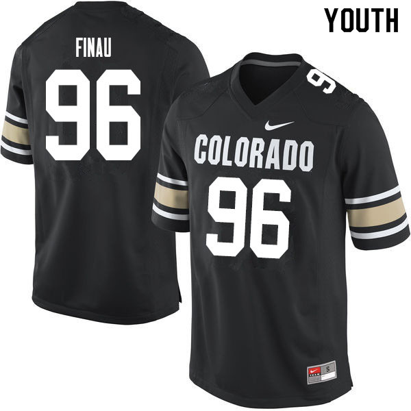 Youth #96 Melekiola Finau Colorado Buffaloes College Football Jerseys Sale-Home Black